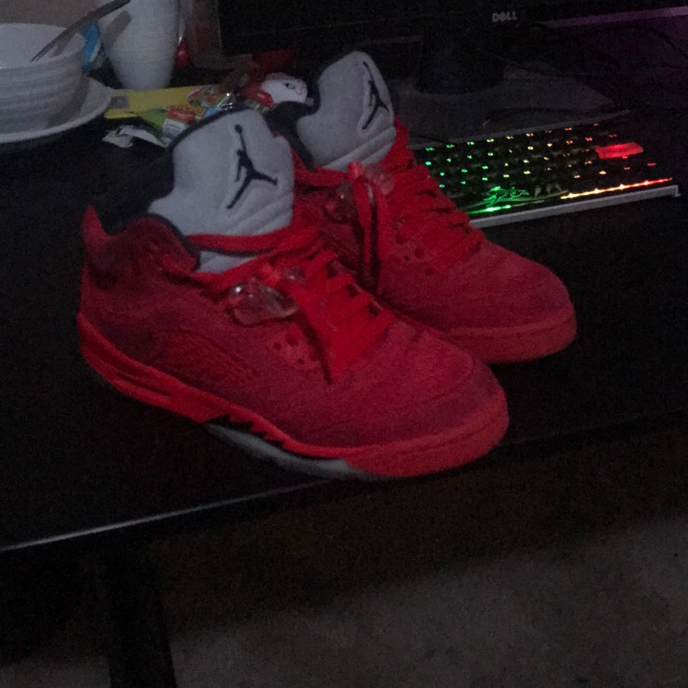 Jordan 5 red suede
